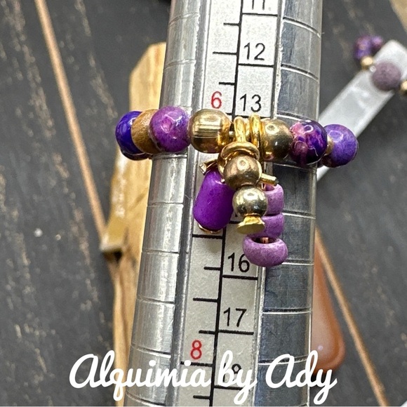 Alquimia Gold and Purple Bohemian Ring turquoise - Picture 2 of 2